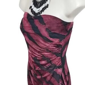 Y2k BEBE Dress S Strapless Red Black Velvet Whimsigoth 90s Juniors Size Small